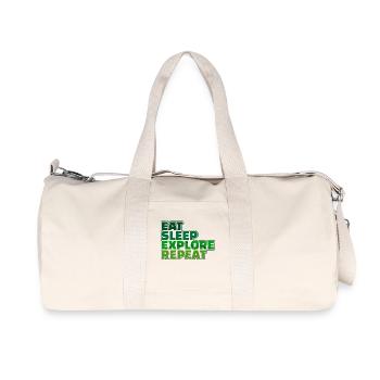 Wandern Bergsteigen Statement Wanderer Wanderwege - Recycelte Canvas-Sporttasche von Stanley/Stella - Naturweiß - Vorne