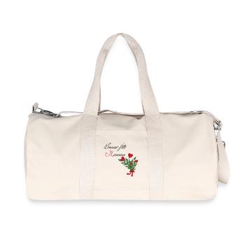 Bonne fête Maman. Fête des mères. Bouquet coeurs. - Sac de sport en toile recyclée Stanley/Stella - blanc naturel - Devant