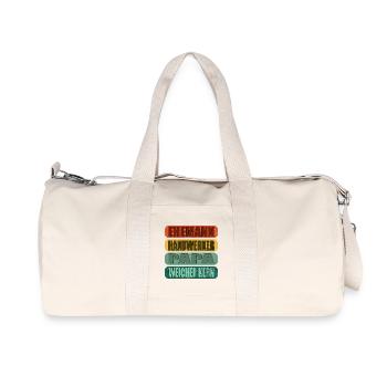 Geschenke zum Vatertag - PAPA - WEICHER KERN - Recycelte Canvas-Sporttasche von Stanley/Stella - Naturweiß - Vorne