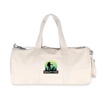 Nature Lovers Hiking Statement Mountaineering Mountains - Recycled Canvas Sports Bag by Stanley/Stella - natural - Front