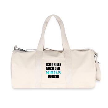 GRILLSPRÜCHE - GRILL - HOBBY GRILLEN - Recycelte Canvas-Sporttasche von Stanley/Stella - Naturweiß - Vorne
