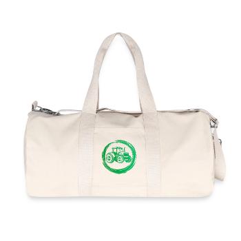 Traktor Fahrzeug Nutzfahrzeug Landleben Ackerbau - Recycelte Canvas-Sporttasche von Stanley/Stella - Naturweiß - Vorne