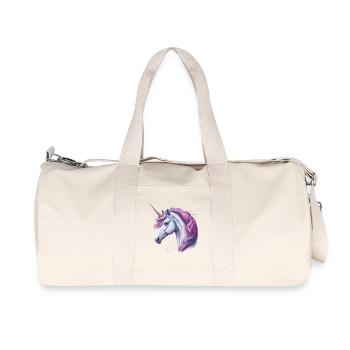 Einhorn - Recycelte Canvas-Sporttasche von Stanley/Stella - Naturweiß - Vorne