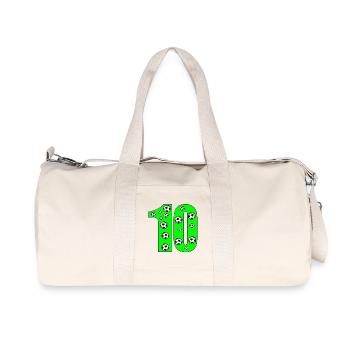 Number 10 - Ten - Football - 10th Children's Birthday Party - Recycled Canvas Sports Bag by Stanley/Stella - natural - Front