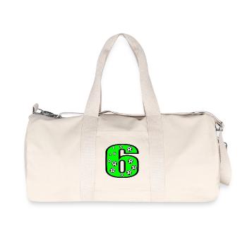 Zahl 6 - Sechs - Fussball - 6. Kindergeburtstag - Recycelte Canvas-Sporttasche von Stanley/Stella - Naturweiß - Vorne