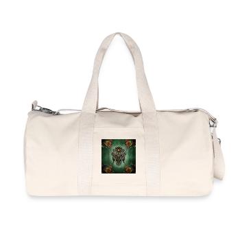 Hibou génial avec des roses - Sac de sport en toile recyclée Stanley/Stella - blanc naturel - Devant