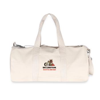 Motorrad Bullen Design - Recycelte Canvas-Sporttasche von Stanley/Stella - Naturweiß - Vorne