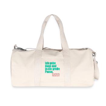Abschiedsgeschenk Pensionärin Lehrerin Große Pause - Recycelte Canvas-Sporttasche von Stanley/Stella - Naturweiß - Vorne