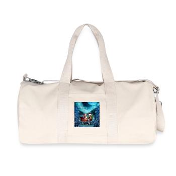 Chiot de Noël mignon et elfe au clair de lune - Sac de sport en toile recyclée Stanley/Stella - blanc naturel - Devant