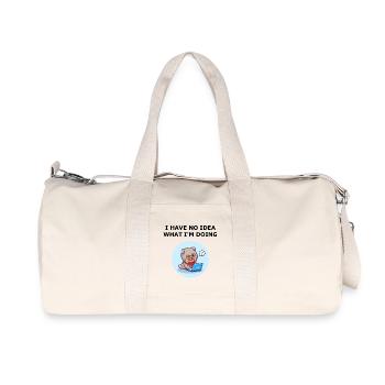 I have no idea what I'm doing. Aucune idée chien. - Sac de sport en toile recyclée Stanley/Stella - blanc naturel - Devant