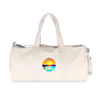 Summer Sunset Beach Watercolor - Recycled Canvas Sports Bag by Stanley/Stella - natural - Front