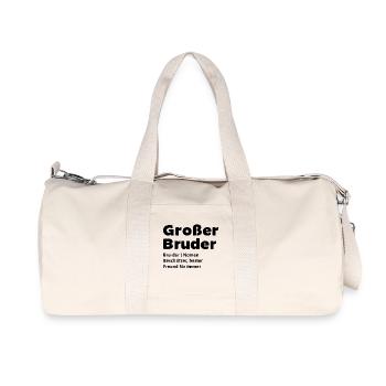 Geschwister Statement Großer Bruder Bruderherz - Recycelte Canvas-Sporttasche von Stanley/Stella - Naturweiß - Vorne