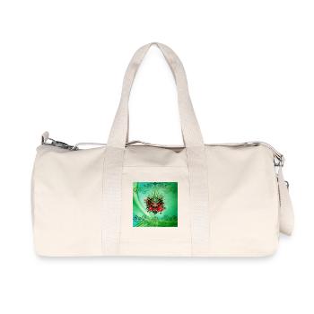 Merveilleuse tête de dragon colorée avec des fleurs. - Sac de sport en toile recyclée Stanley/Stella - blanc naturel - Devant