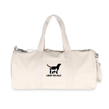 Hund Katze Häschen Haustiere Ich Liebe Tiere - Recycelte Canvas-Sporttasche von Stanley/Stella - Naturweiß - Vorne