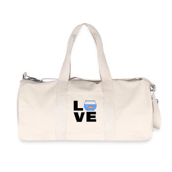 Animaux de compagnie Goldfish Aquarium Déclaration Pet - Sac de sport en toile recyclée Stanley/Stella - blanc naturel - Devant