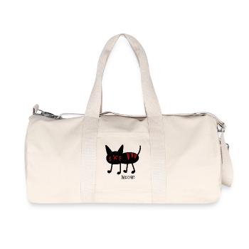 meow! schwarz - Recycelte Canvas-Sporttasche von Stanley/Stella - Naturweiß - Vorne