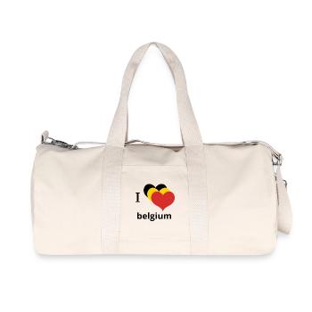 i love belgium typography design  - Sac de sport en toile recyclée Stanley/Stella - blanc naturel - Devant