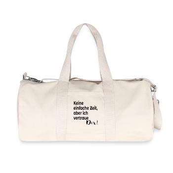 VERTRAUEN SPRÜCHE BEZIEHUNG ZUSPRUCH - Recycelte Canvas-Sporttasche von Stanley/Stella - Naturweiß - Vorne