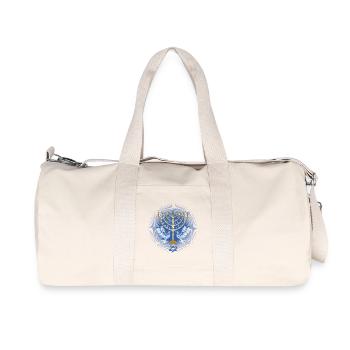 gold-colored Hanukkah candlestick with white doves - Recycled Canvas Sports Bag by Stanley/Stella - natural - Front