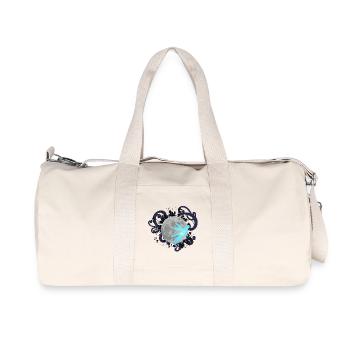 Nachtmond mit schnörkel und Märchenfigur, damen - Recycelte Canvas-Sporttasche von Stanley/Stella - Naturweiß - Vorne