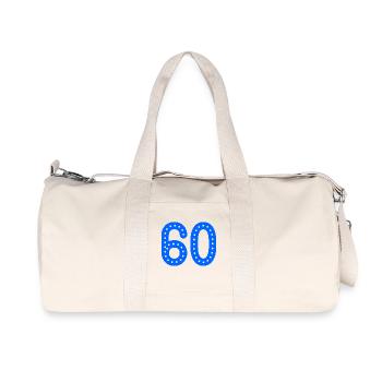 60. 60 YEARS. 60th ANNIVERSARY. 60TH BIRTHDAY. - Recycled Canvas Sports Bag by Stanley/Stella - natural - Front