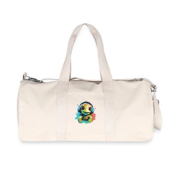 Turtle with headphones Turtles - Recycled Canvas Sports Bag by Stanley/Stella - natural - Front