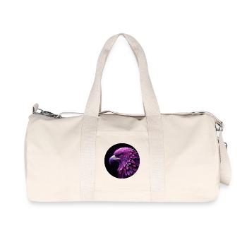 Tête d’aigle violet et rose, fond noir - Sac de sport en toile recyclée Stanley/Stella - blanc naturel - Devant