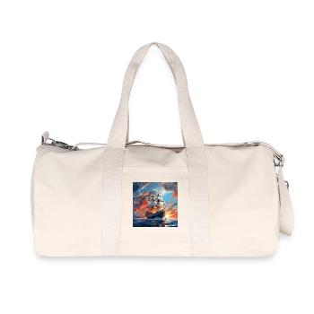 Historic Sailboat at Sunset - Recycled Canvas Sports Bag by Stanley/Stella - natural - Front