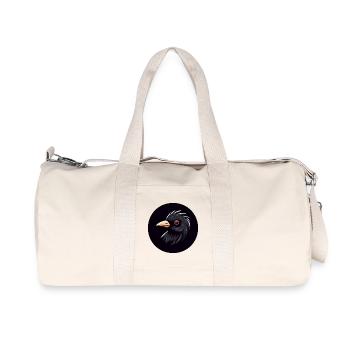 Cartoon Blackbird Bird Black with Red Eye - Recycled Canvas Sports Bag by Stanley/Stella - natural - Front