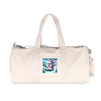 Bunny Jumping Ski Christmas - Recycled Canvas Sports Bag by Stanley/Stella - natural - Front