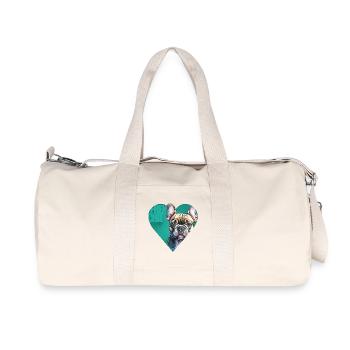 French Bulldog Portrait - Recycled Canvas Sports Bag by Stanley/Stella - natural - Front