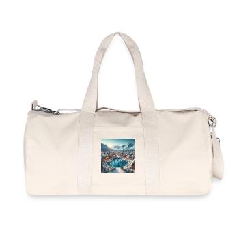 Scandinavian Christmas Village - Recycled Canvas Sports Bag by Stanley/Stella - natural - Front