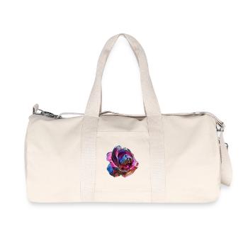 Hundeschnauze in einer Rose - Recycelte Canvas-Sporttasche von Stanley/Stella - Naturweiß - Vorne