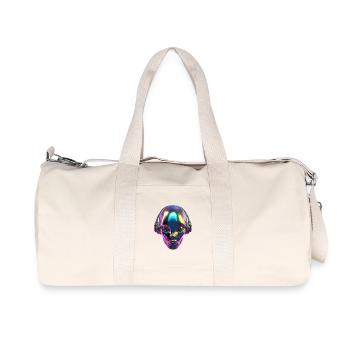 Chromatic Alien Head with Headphones - Recycled Canvas Sports Bag by Stanley/Stella - natural - Front