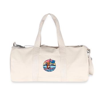 Quokka Surfing Australien Design - Recycelte Canvas-Sporttasche von Stanley/Stella - Naturweiß - Vorne
