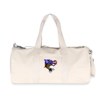Drapeau du cœur du football américain - Sac de sport en toile recyclée Stanley/Stella - blanc naturel - Devant