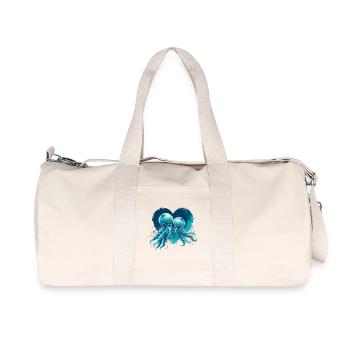 qualle herz blau grün v-day liebe aquarell - Recycelte Canvas-Sporttasche von Stanley/Stella - Naturweiß - Vorne