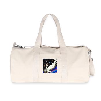 Betrunkene Katze im Weltraum. - Recycelte Canvas-Sporttasche von Stanley/Stella - Naturweiß - Vorne