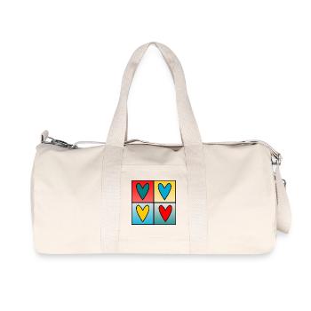 HERZ. HERZ. VALENTINSTAG. LIEBE. LIEBE. PAAR. - Recycelte Canvas-Sporttasche von Stanley/Stella - Naturweiß - Vorne