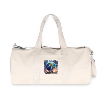 Erdkugel die mit Blitzen übersät ist - Recycelte Canvas-Sporttasche von Stanley/Stella - Naturweiß - Vorne