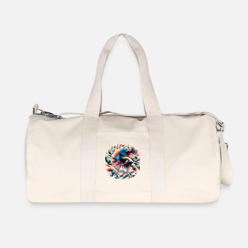 Siamesische Kampffisch, Betta splendens, Bettafan - Recycelte Canvas-Sporttasche von Stanley/Stella - Naturweiß