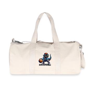 Basketball T-Rex Dinosaur Gift - Recycled Canvas Sports Bag by Stanley/Stella - natural - Front