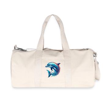 Delfin - Recycelte Canvas-Sporttasche von Stanley/Stella - Naturweiß - Vorne