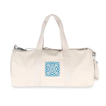 Portugal Blue Tiles 1 - Recycled Canvas Sports Bag by Stanley/Stella - natural - Front