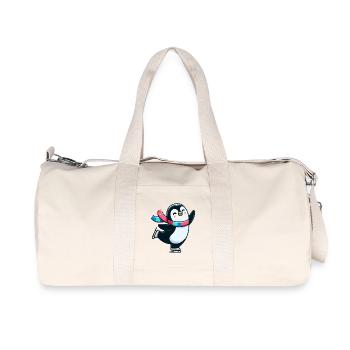 Winterwalzer-Pinguin: Die eisige Tänzerin - Recycelte Canvas-Sporttasche von Stanley/Stella - Naturweiß - Vorne