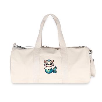 Purrmaid Sparkle: The Sea Kitten - Recycled Canvas Sports Bag by Stanley/Stella - natural - Front