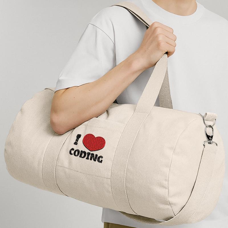 Code Developer Scripting Debug Heart Statement Recycled Canvas Sports Bag by Stanley/Stella