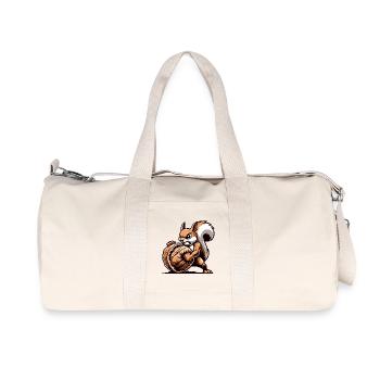 Mighty Nut Conqueror : L’écureuil énergique - Sac de sport en toile recyclée Stanley/Stella - blanc naturel - Devant