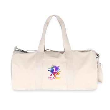 Colorful splash of color purple blue red yellow - 1st class - Recycled Canvas Sports Bag by Stanley/Stella - natural - Front