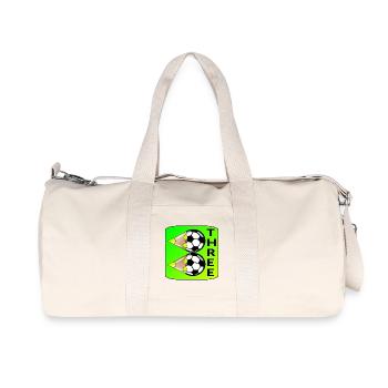 3rd Birthday - Soccer THREE - Recycled Canvas Sports Bag by Stanley/Stella - natural - Front